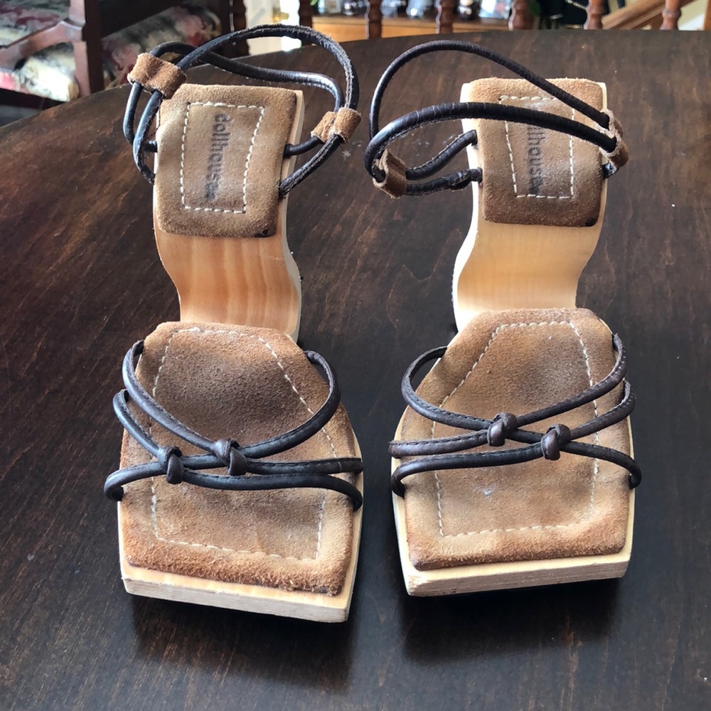 Vintage Dollhouse shoes. Attention grabbers Wooden